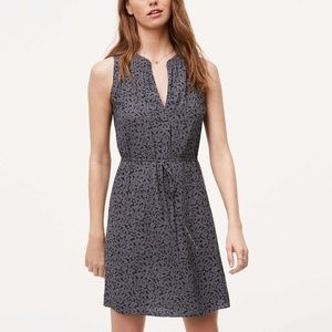 LOFT XXSP Petite Dotted Floral Swing Dress